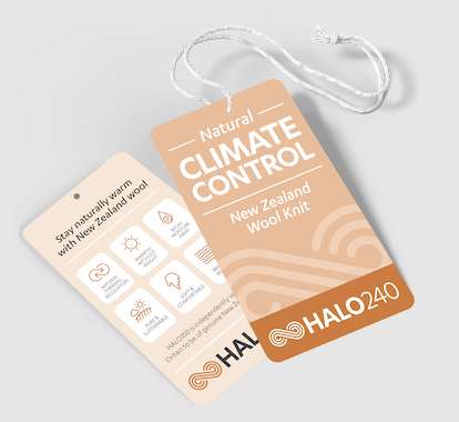 Halo Wool swing tag